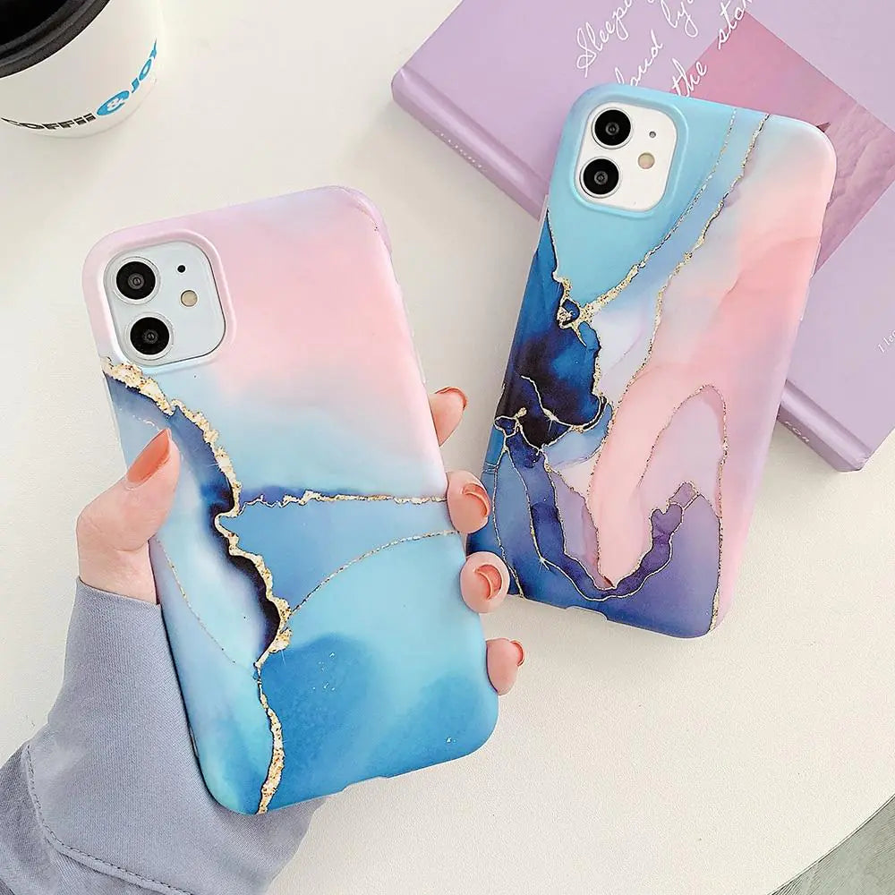 Retro Marble Matte Case