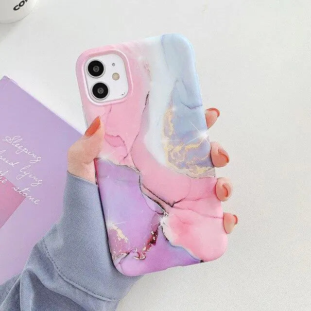 Retro Marble Matte Case