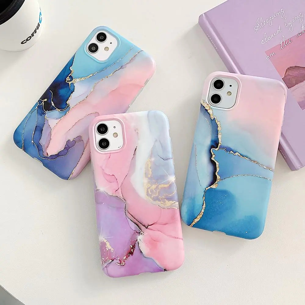 Retro Marble Matte Case