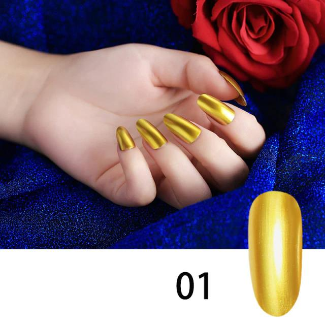 gold chrome nail polish