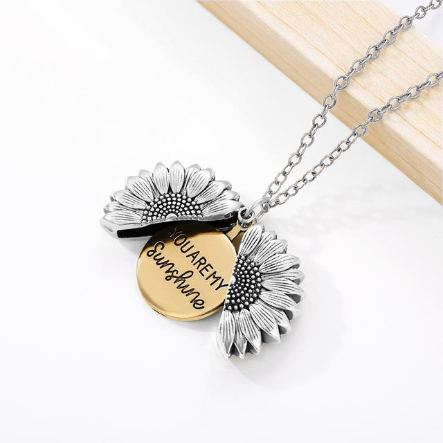 sunflower necklace gold