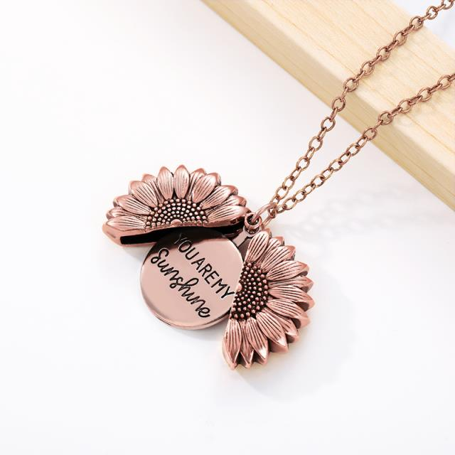 sunflower necklace gold