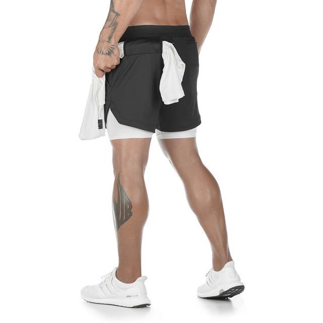 2 in 1 Quick Dry Breathable Active Gym Workout Shorts