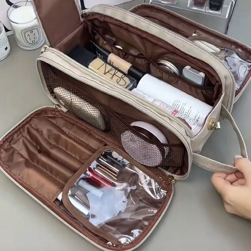 Portable Storage Cosmetic Bag Large Capacity New Travel Wash Bag Desktop Wash Cosmetic Brush Storage Bag