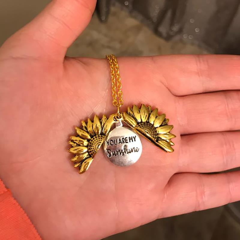 sunflower necklace gold