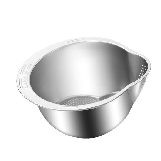 Stainless Steel Rice Washer Strainer Bowl