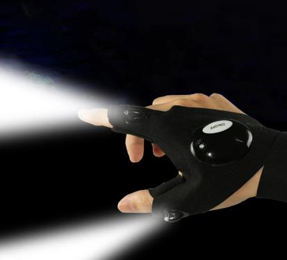 Fingerless Glove With LED Flashlight