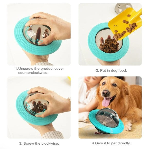 Dog Flying Saucer, Discs Toy & Food Feeder Ball