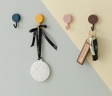 Nordic Round Small Hook Creative Adhesive Hook Strong Adhesive Seamless Hook Plastic Paste Hook Hanger on the Wall