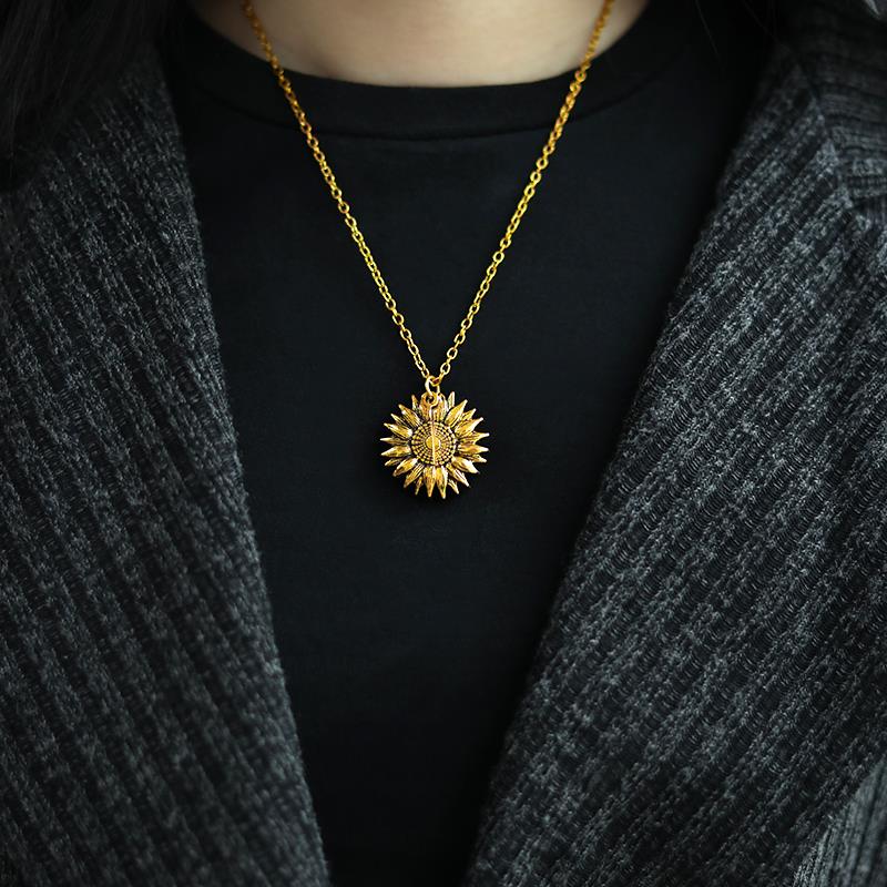 sunflower necklace gold