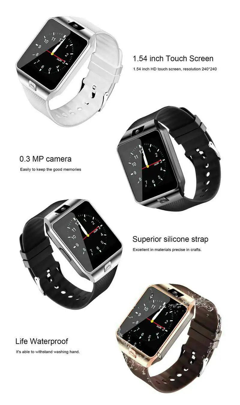 Bluetooth Smart Watch w/Camera - Waterproof Phone Mate for Android, Samsung, and iPhone