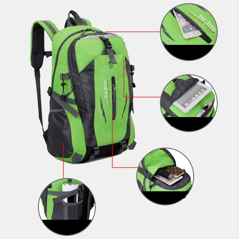 40L Men & Women Travel Backpack Rucksack - Camping, Laptop, Hiking, School Book Bag - USA