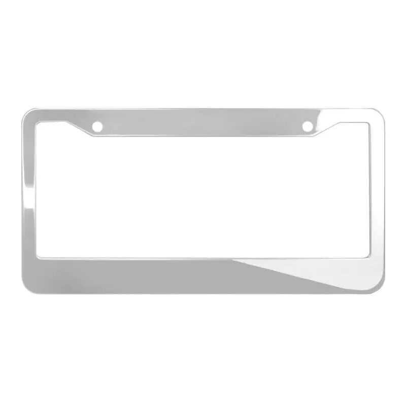 2PCS Chrome Stainless Steel Metal License Plate W/Frame Tag Cover & Screw Caps