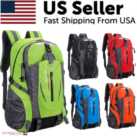 40L Men & Women Travel Backpack Rucksack - Camping, Laptop, Hiking, School Book Bag - USA