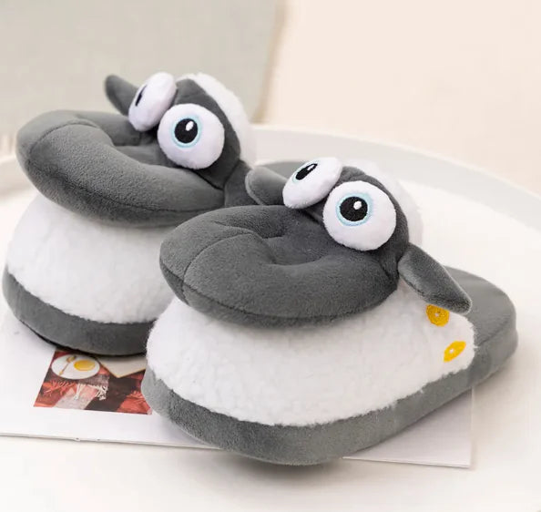 Cartoon Lamb Children Couple Plush Cotton Shoes