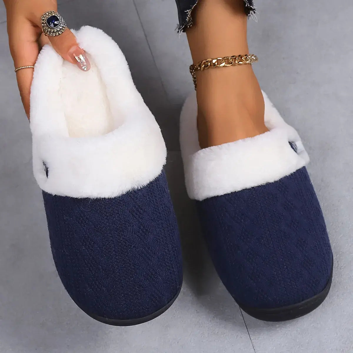 Winter Furry Slippers Indoor Outdoor Fluffy Suede