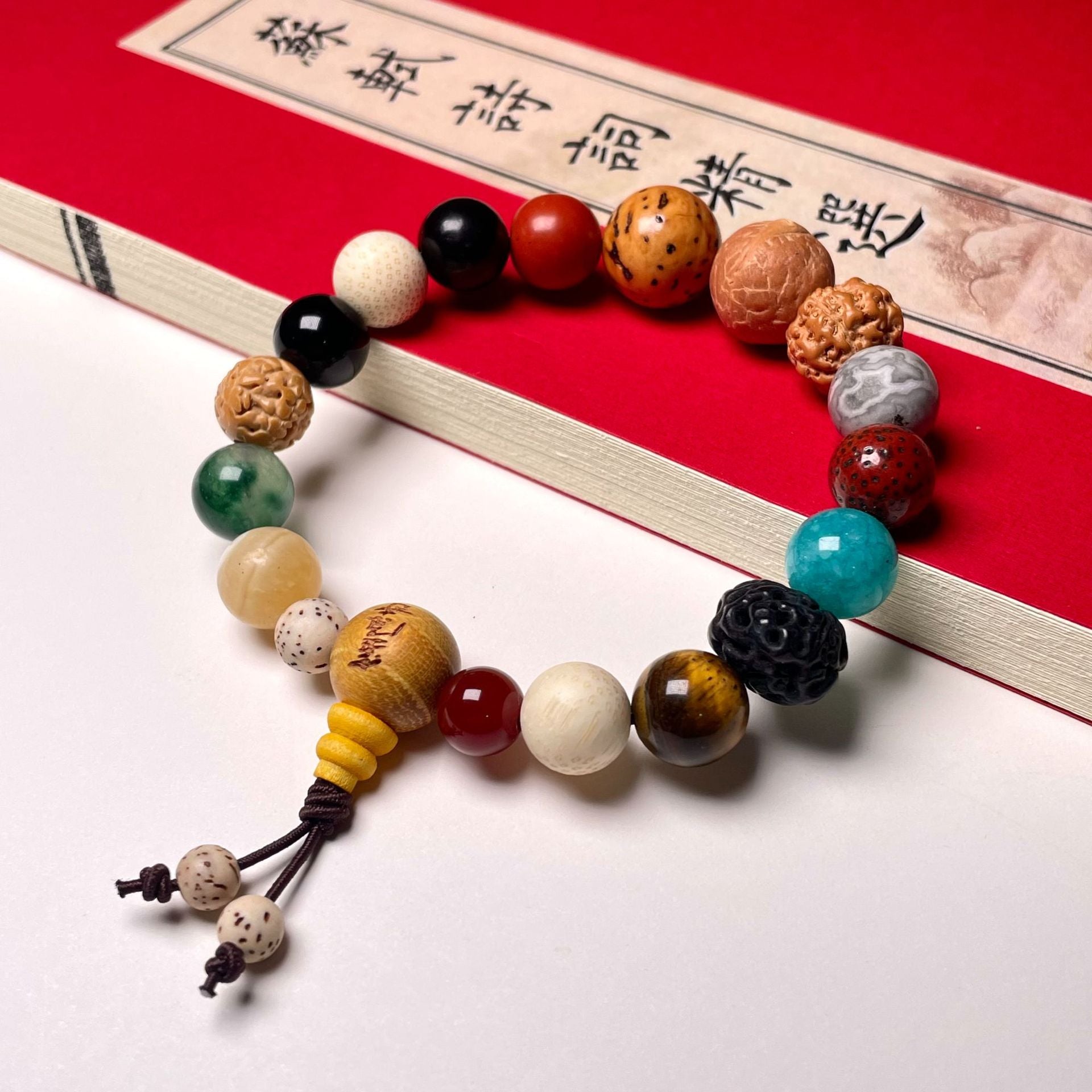 Hangzhou Lingyin same style multi-treasure Bodhi 18-seed bracelet generation Big Sky agate style 18-seed Buddha beads handheld