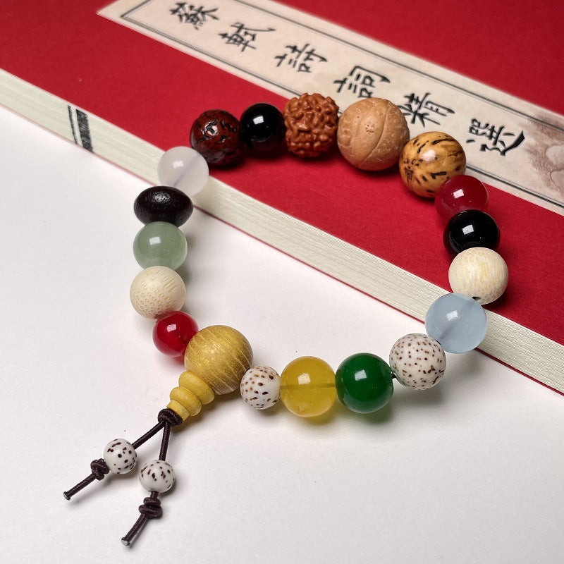 Hangzhou Lingyin same style multi-treasure Bodhi 18-seed bracelet generation Big Sky agate style 18-seed Buddha beads handheld