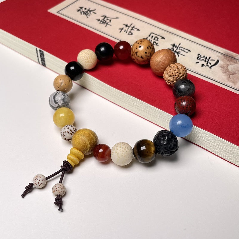 Hangzhou Lingyin same style multi-treasure Bodhi 18-seed bracelet generation Big Sky agate style 18-seed Buddha beads handheld