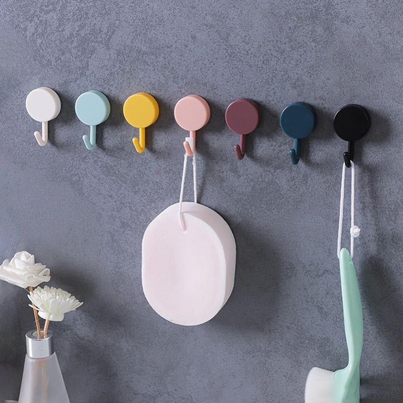 Nordic Round Small Hook Creative Adhesive Hook Strong Adhesive Seamless Hook Plastic Paste Hook Hanger on the Wall