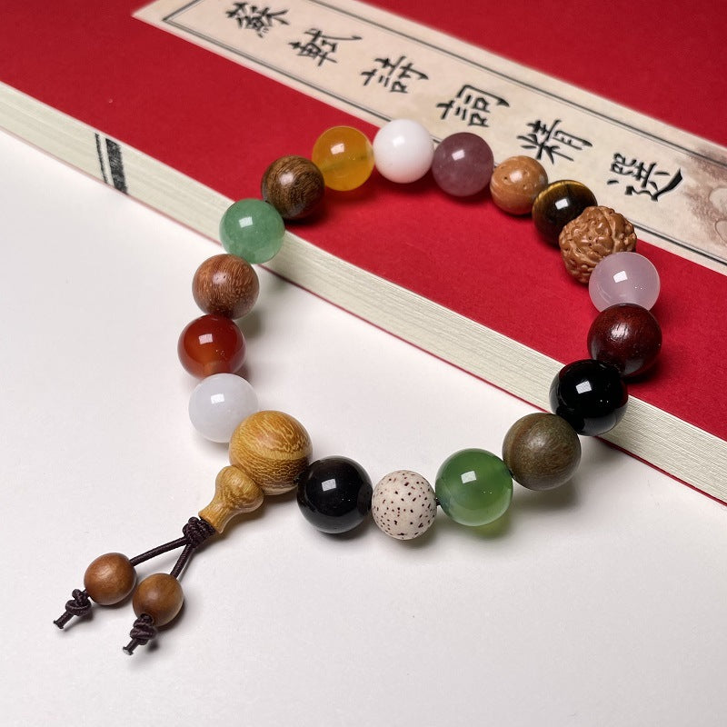 Hangzhou Lingyin same style multi-treasure Bodhi 18-seed bracelet generation Big Sky agate style 18-seed Buddha beads handheld