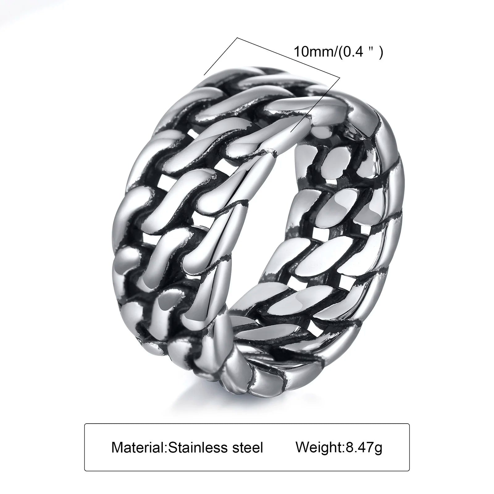 Punk Vintage Ethnic Rings for Men, Retro Viking Knot Rune Finger Band, Black Geometric Square Stone Signet Ring Jewelry