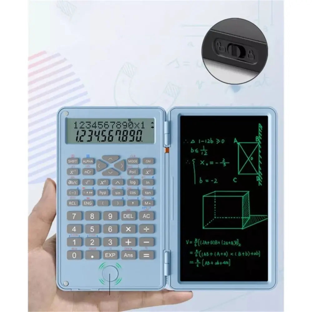 3 in 1 Scientific Calculator Foldable 6-inch Office LCD Drawing Pad Portable Erasable Digital Writing Tablet