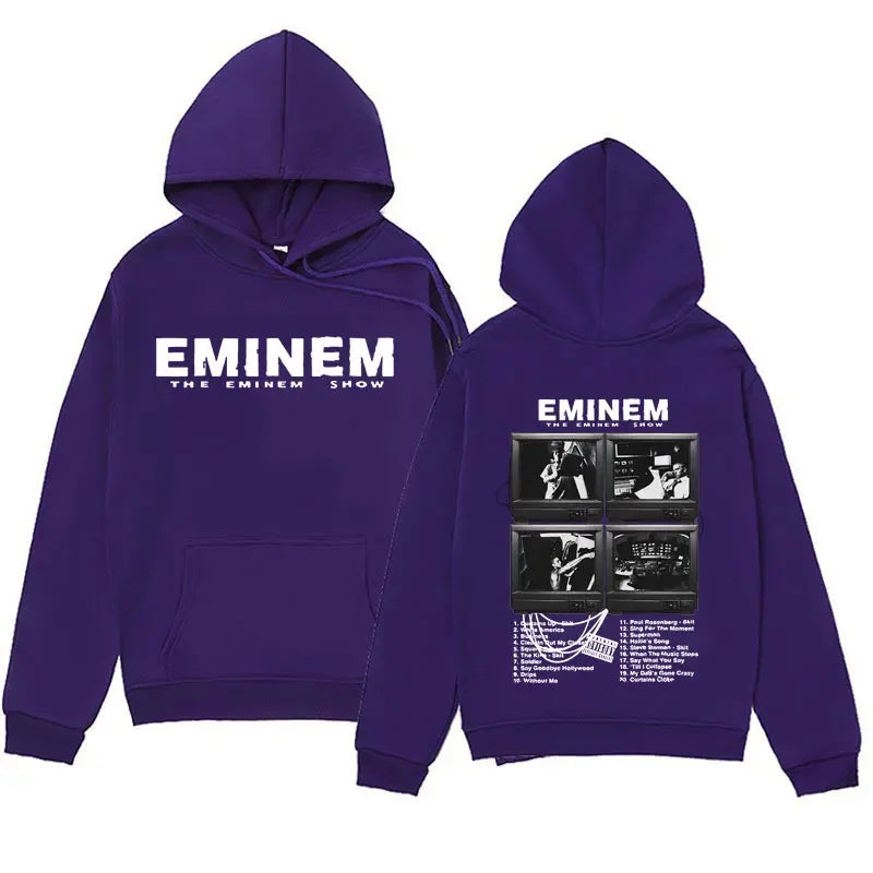 Rapper Eminem Music Album Hoodies World Tour Gift for Fan Graphic Hoodie Men Women Hip Hop Style Oversized Sweatshirt Streetwear