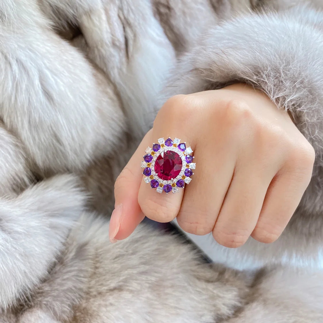 925 Silver Ring Oval Vintage Real Ruby Rings for Women Engagement Gemstone Wedding Band Fine Jewelry Gift