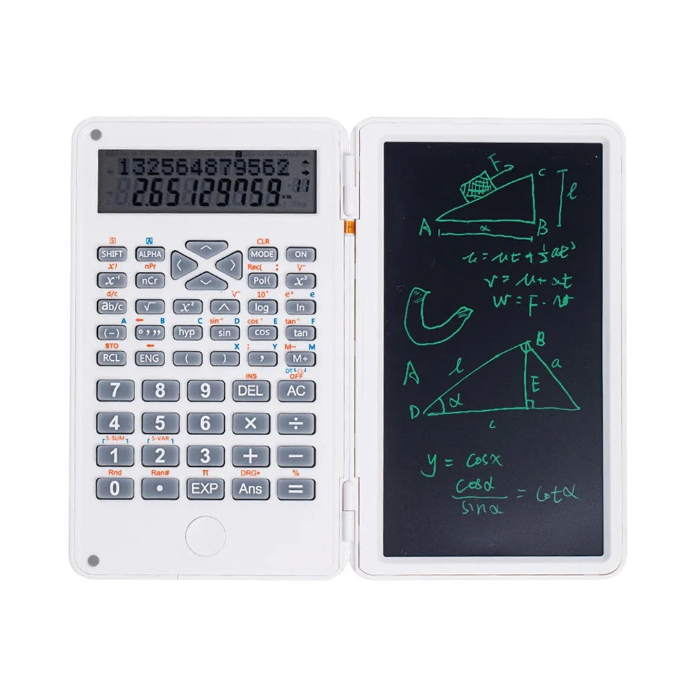 3 in 1 Scientific Calculator Foldable 6-inch Office LCD Drawing Pad Portable Erasable Digital Writing Tablet