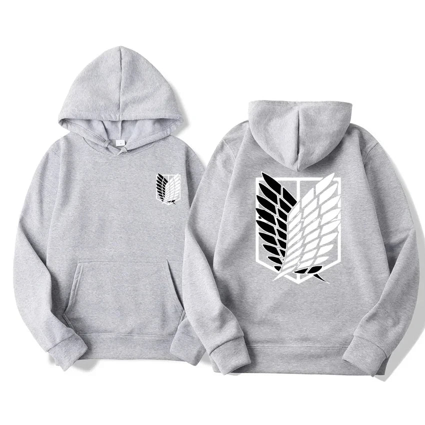2024 men's hoodies, anime hoodies, street apparel for men and women, pullovers, Harajuku, Attack on Titan, hoodies, sweatshirts,