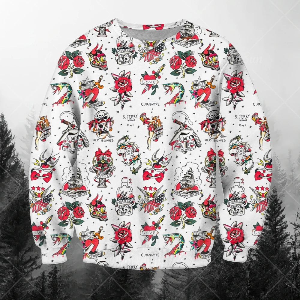Men's Sweatshirts 3d Characters And Animal Graphic Long Sleeve Printed T-Shirts Loose O-Neck Hoodies Oversized Men Clothing Tops