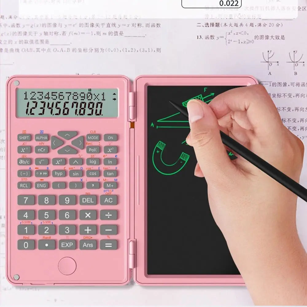 3 in 1 Scientific Calculator Foldable 6-inch Office LCD Drawing Pad Portable Erasable Digital Writing Tablet