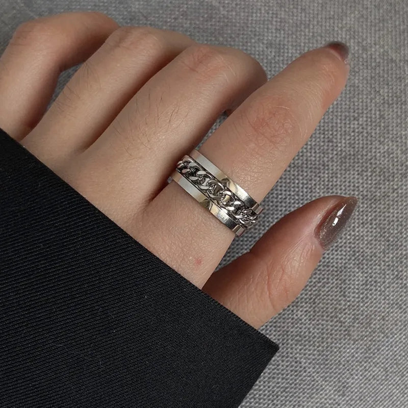 New Hiphop Unisex Rings Silver Color Handmade Women Men Rings Punk Trend New Party Gift bague femme Wholesale anillos mujer