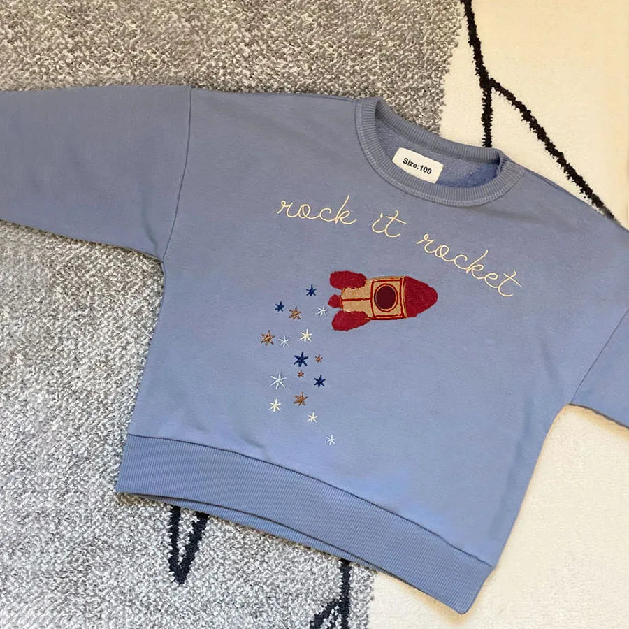 Kids Sweatshirts for Boys Girls Cute Long Sleeve Sweatshirts Children's Cotton Pullover Top