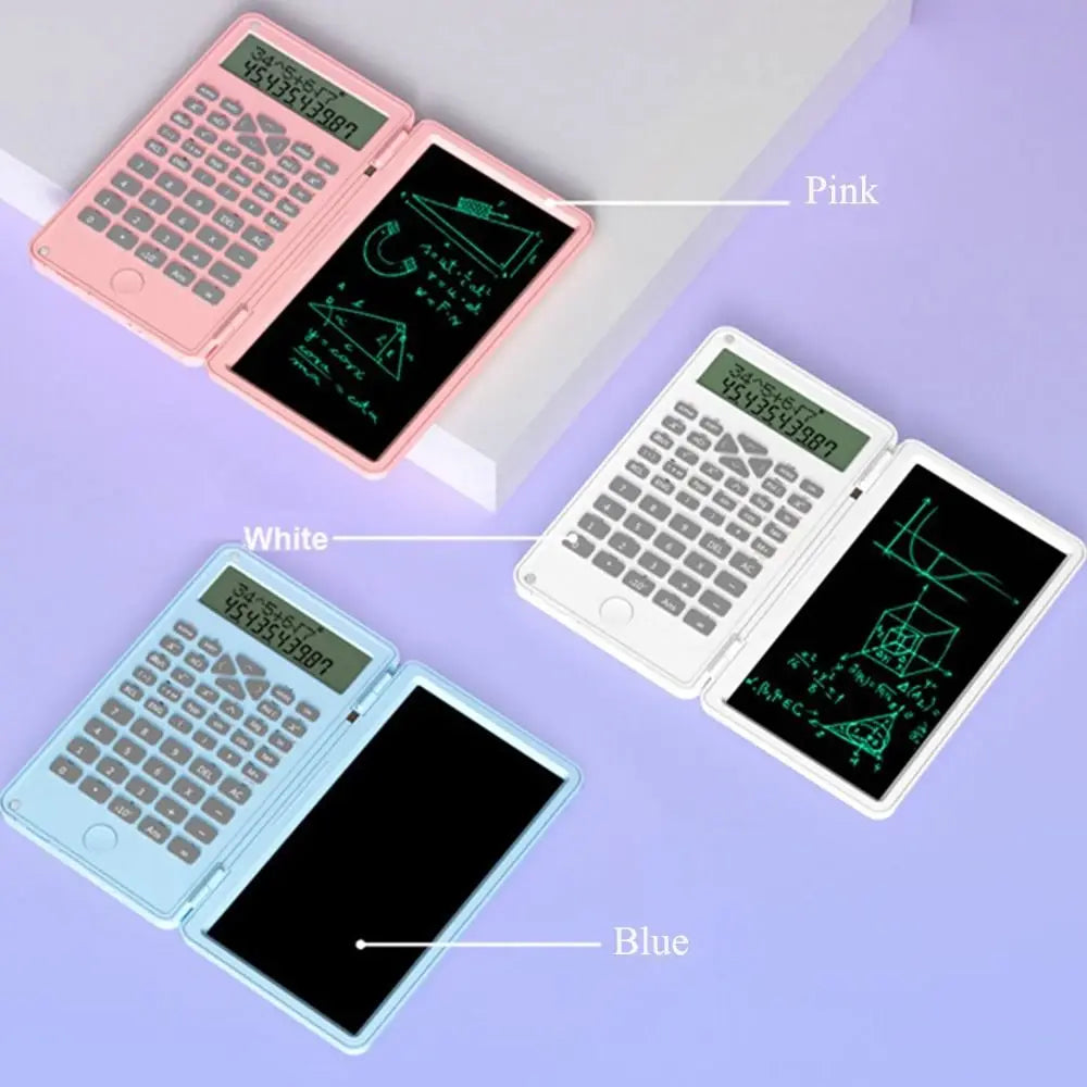 3 in 1 Scientific Calculator Foldable 6-inch Office LCD Drawing Pad Portable Erasable Digital Writing Tablet