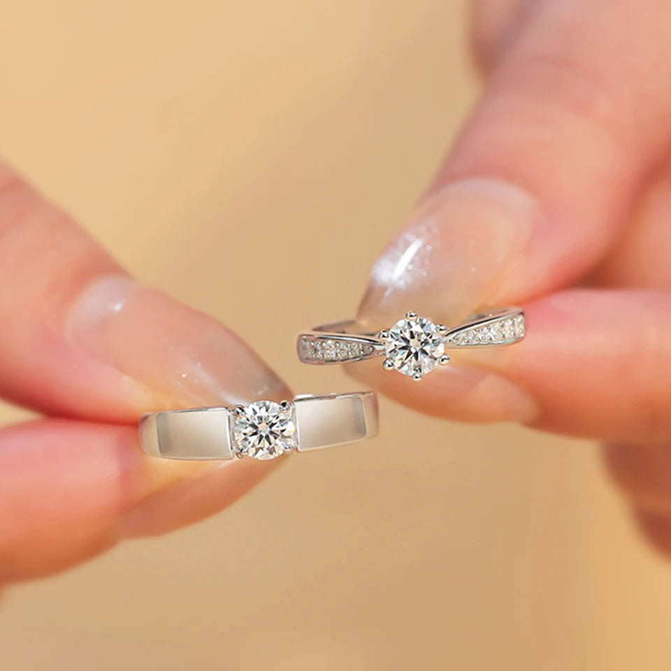 Fashion Black White Ring Geometric Irregularities Smooth Couple Adjustable Rings Simplicity Student Party Jewelry