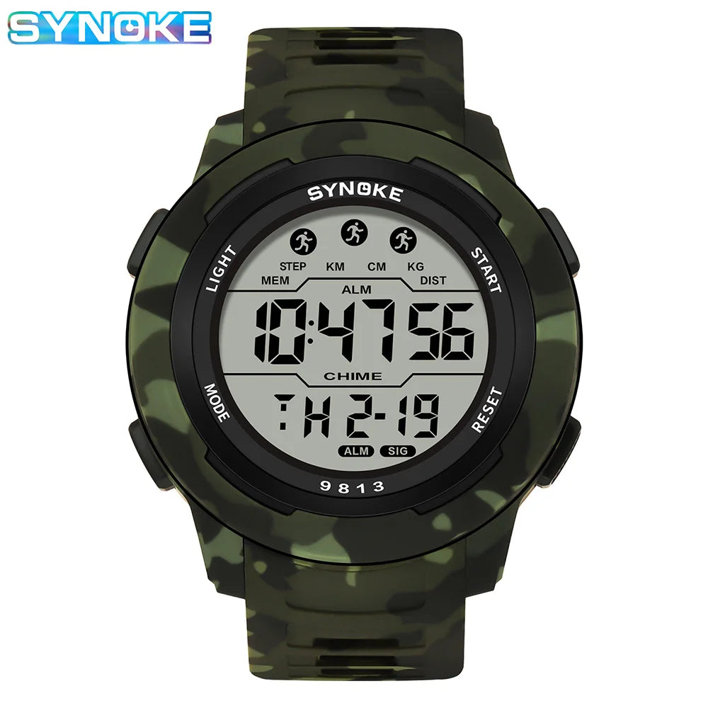 Digital Watch For Men Outdoor Military Fashion Retro Men Watch Sports Waterproof Men Watch Multifunctional Luminous Synoke