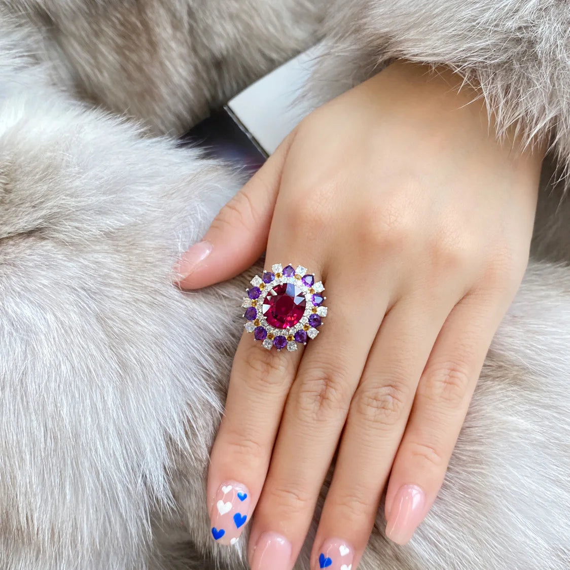 925 Silver Ring Oval Vintage Real Ruby Rings for Women Engagement Gemstone Wedding Band Fine Jewelry Gift