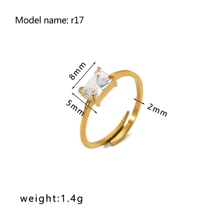 2025 Vintage Hollow Zircon Rings For Women Metal Gold Color Trend Luxury Snake Shape Vintage Trendy Stainless Steel Ring Jewelry