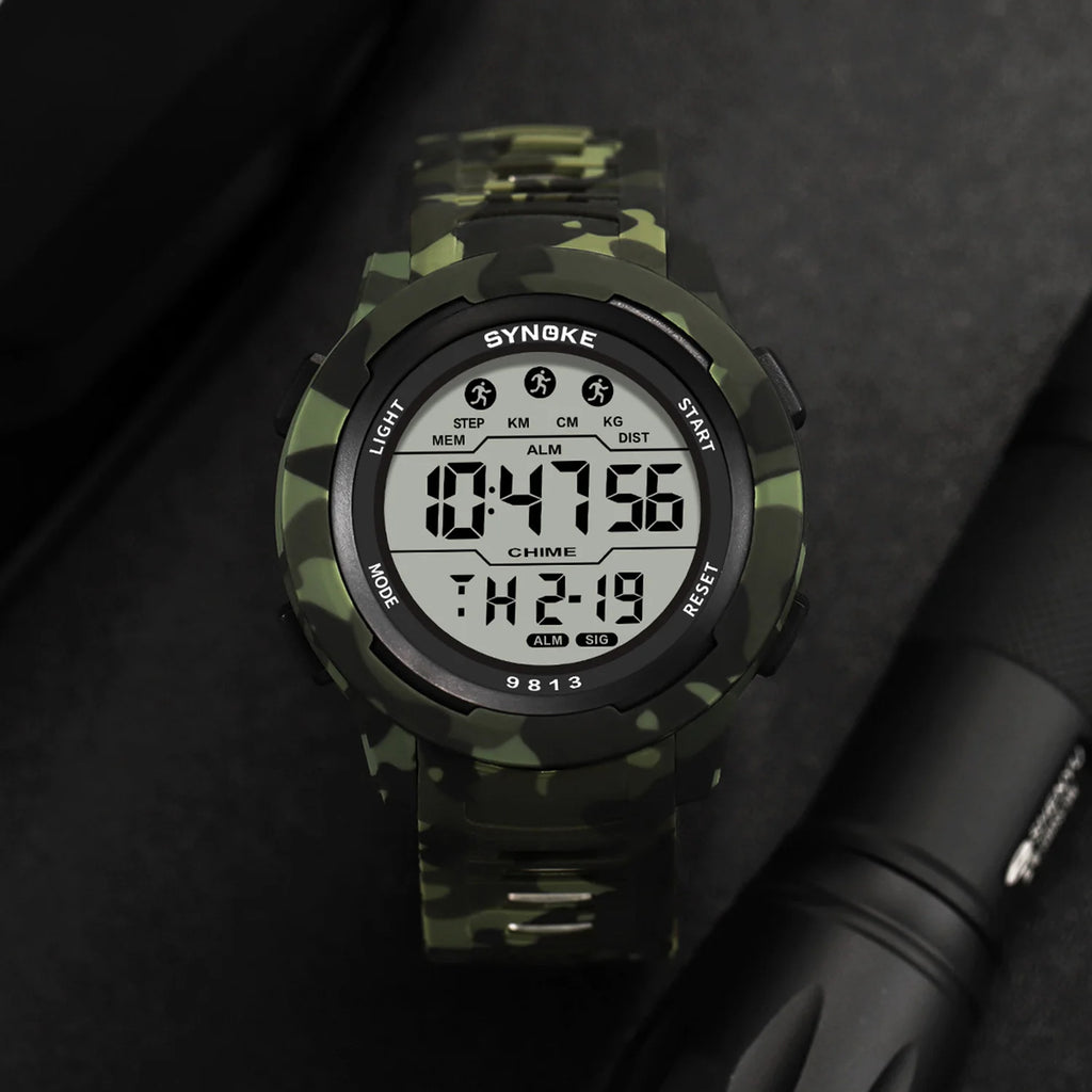 Digital Watch For Men Outdoor Military Fashion Retro Men Watch Sports Waterproof Men Watch Multifunctional Luminous Synoke