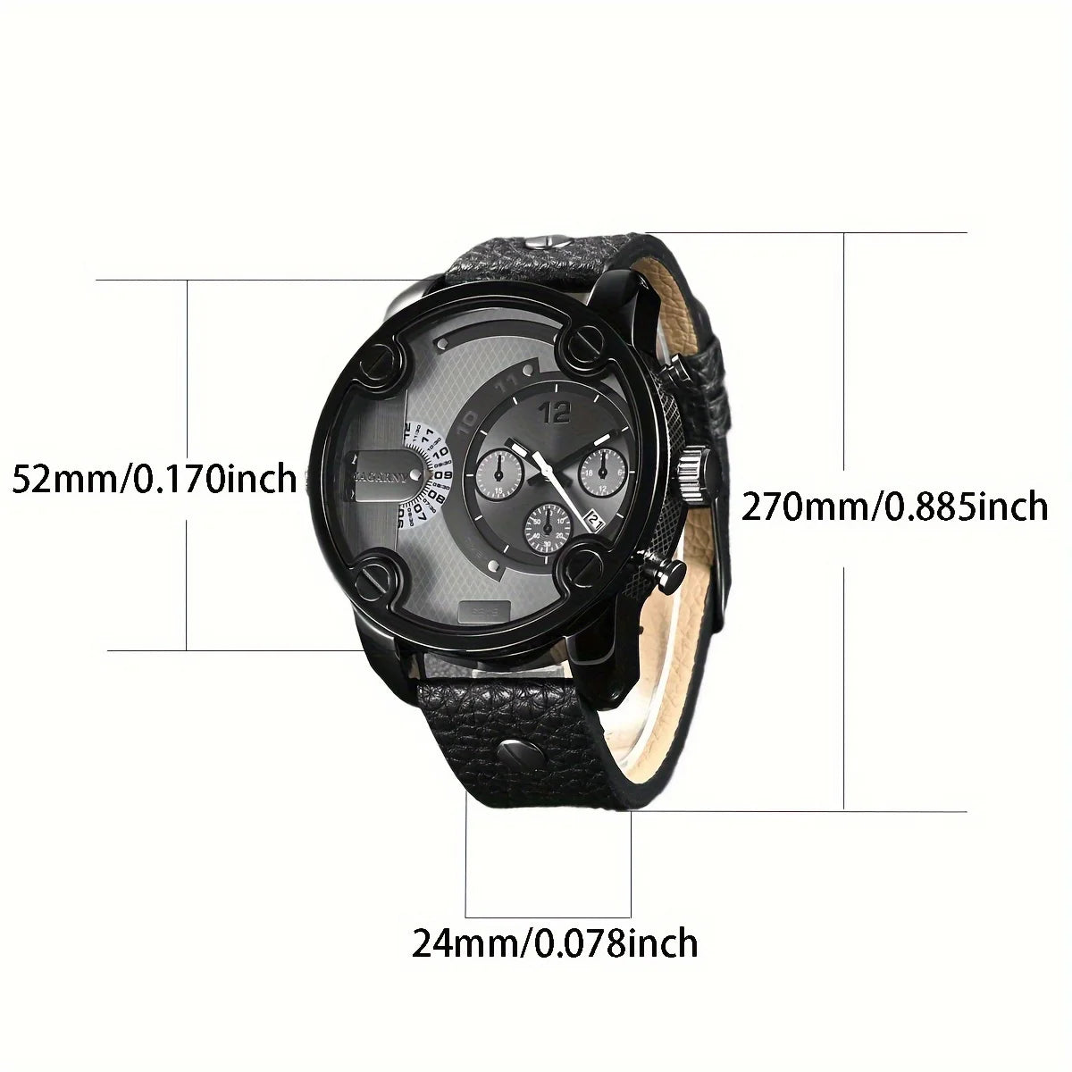 Men's Wrist Watch, Classic Casual Large Dial Men's Belt Quartz Wrist Watch