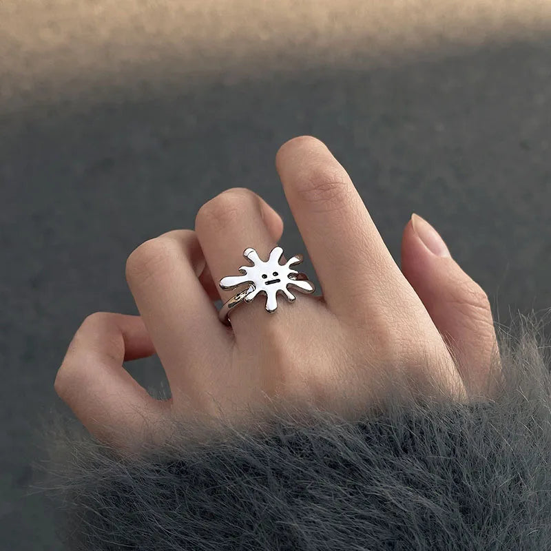 New Hiphop Unisex Rings Silver Color Handmade Women Men Rings Punk Trend New Party Gift bague femme Wholesale anillos mujer