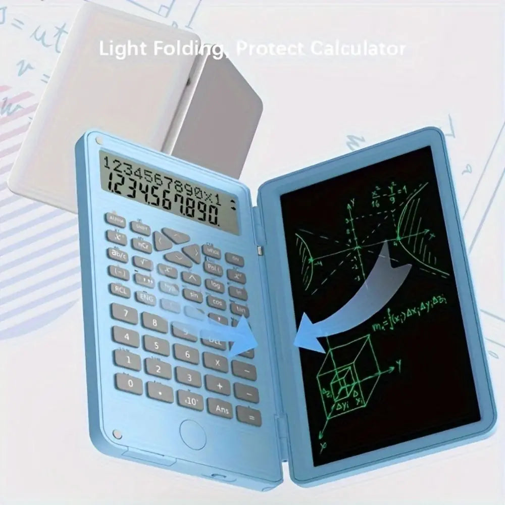 3 in 1 Scientific Calculator Foldable 6-inch Office LCD Drawing Pad Portable Erasable Digital Writing Tablet