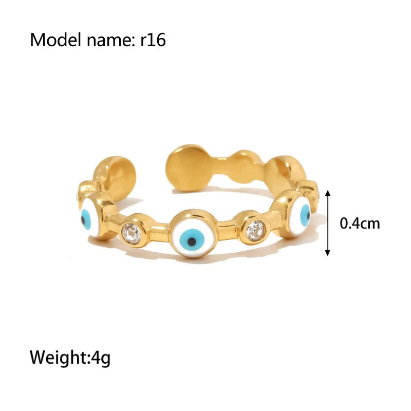 2025 Vintage Hollow Zircon Rings For Women Metal Gold Color Trend Luxury Snake Shape Vintage Trendy Stainless Steel Ring Jewelry