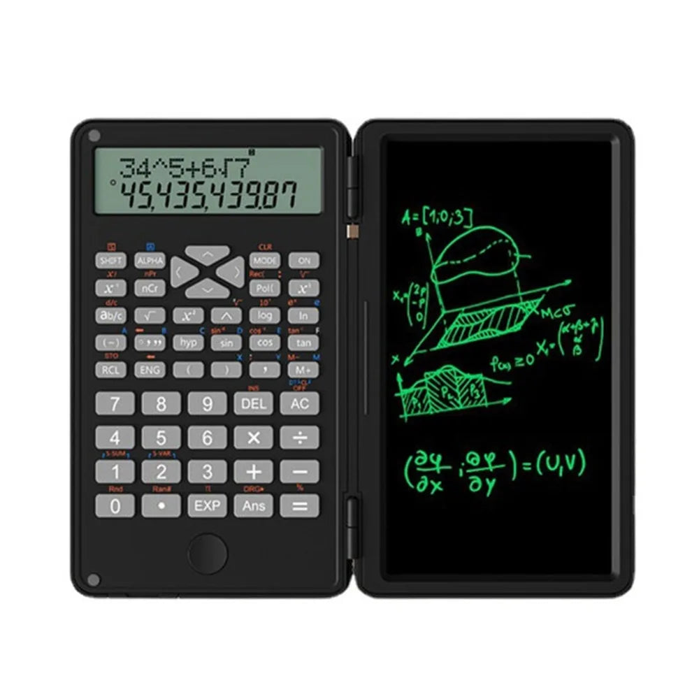 3 in 1 Scientific Calculator Foldable 6-inch Office LCD Drawing Pad Portable Erasable Digital Writing Tablet