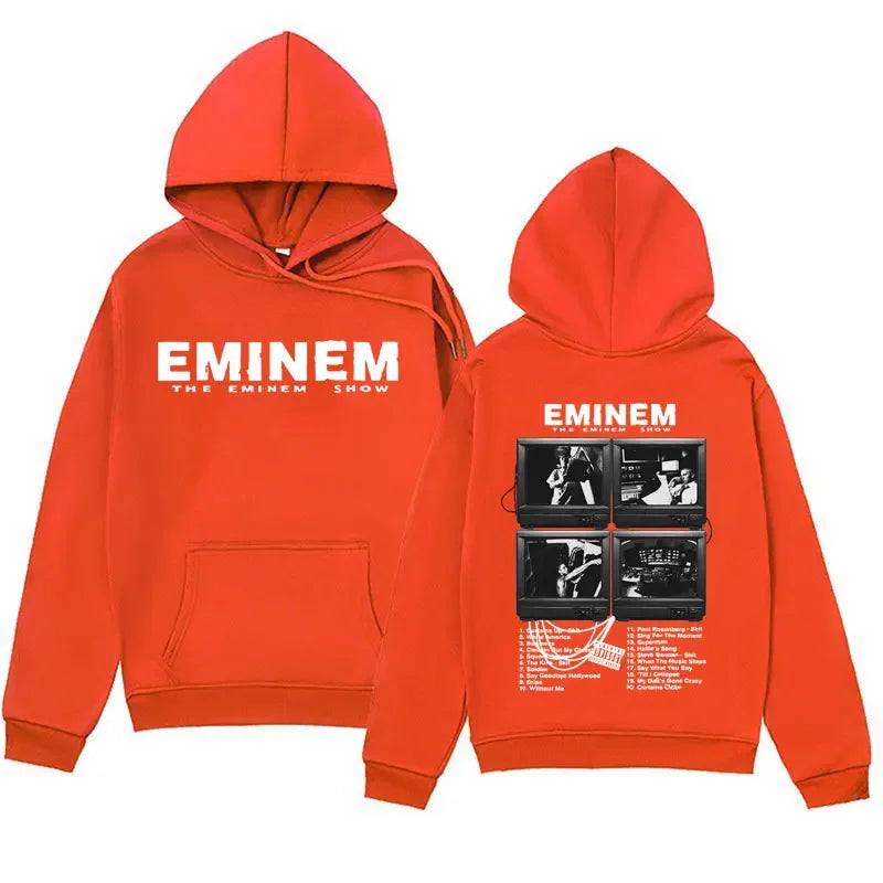 Rapper Eminem Music Album Hoodies World Tour Gift for Fan Graphic Hoodie Men Women Hip Hop Style Oversized Sweatshirt Streetwear