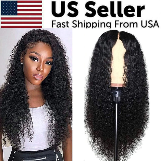 Women's Long Curly Brazilian Human Hair Lace Wig (US 2023)