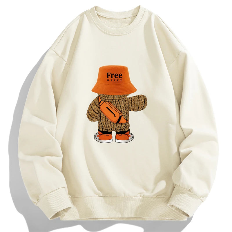 New Sweatshirt Men Autumn Spring Long Sleeved T-shirts Man Print Hoodies  Round Neck Pullover Fashion Hip Hop Top Men's Clothing
