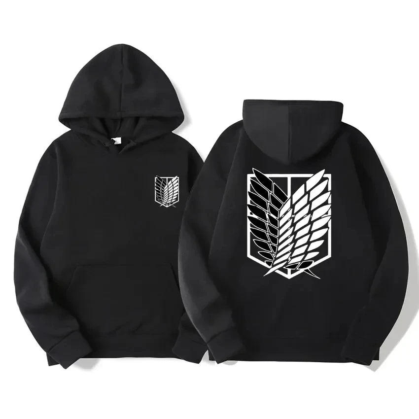 2024 men's hoodies, anime hoodies, street apparel for men and women, pullovers, Harajuku, Attack on Titan, hoodies, sweatshirts,
